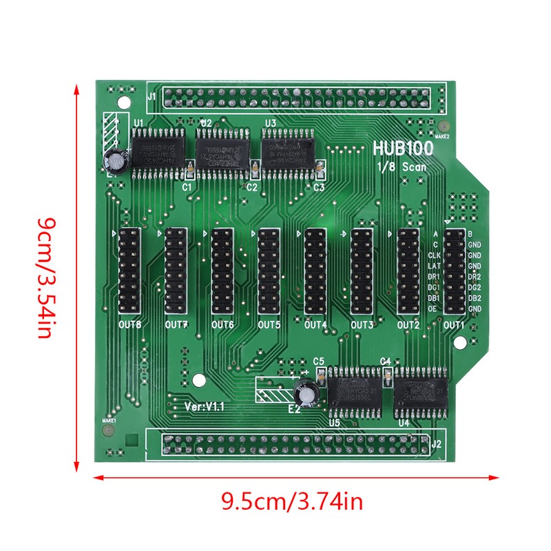 HUB100 8 Outputs PCB Adapter Board Gold plated Copper Pin
