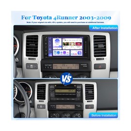 Alikali 7in 2Din Car Radio Stereo for Toyota 4Runner 2003-2009, w/WiFi/Bluetooth/Navigation/FM/Music/SWC/IPS Touchscreen Radio Player with Carplay Android Auto +Free Backup Camera (High/Base Trim)