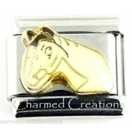 BlinQ White Stallion Quarter Horse Thoroughbread 9mm Italian Charm Modular Link