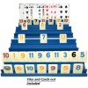 Unbranded Rummy Tiles Cards Racks BLUE Holders Trays Set of