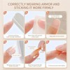 24 Pcs Christmas Press on Nails Short Square French Fake