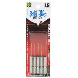 SK11 Hex Shaft Tin Iron Drill, Normal, Set of 5, 0.06 inch (1.5 mm)