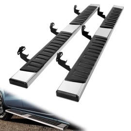 2015-2023 Ford F150-Crew Cab & 2017-2023 Ford F-250 F-350 Super Duty Running Boards 6\" Step Bars Compatible with 201SDefault: Default