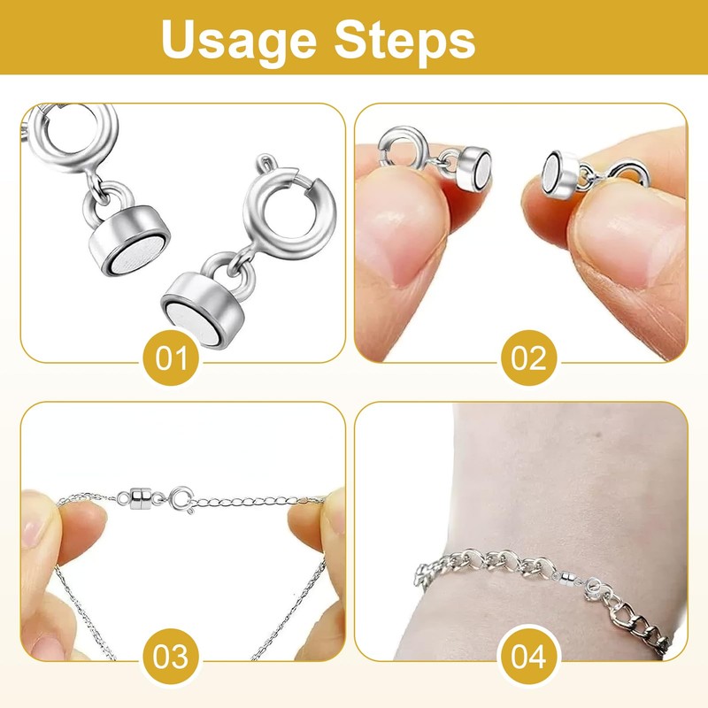 10 Pack Magnetic Necklace Clasps, Closures Magnetic Jewelry Clasps Necklaces