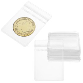 60PCS Coin Sleeves for All Coins, Single Coin Collection Holders Individual Plastic Coins Protectors for Collectors Clear Collection Storage Pocket Small Pouches Supplies