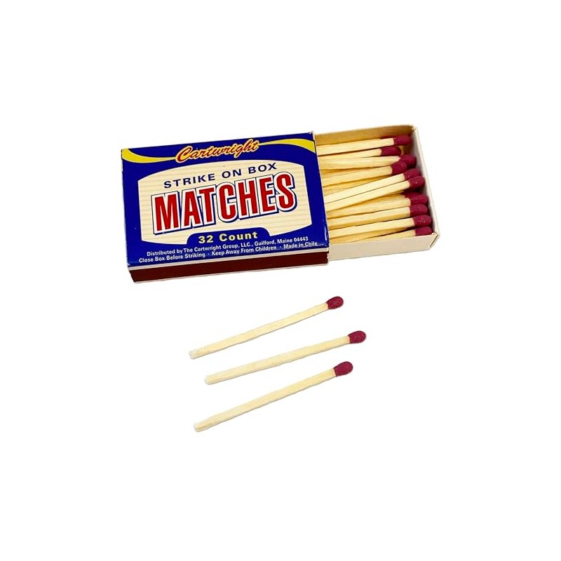 Cartwright, Strike On Box Pocket Matches, Premium Quality, 32 Count,
