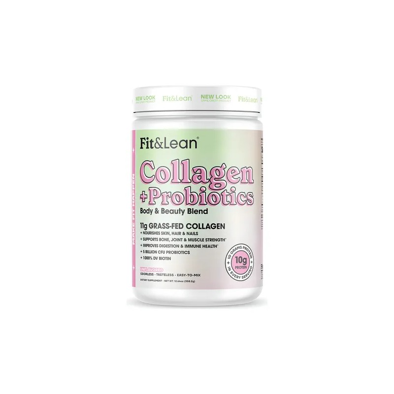 Colágeno + Probióticos Fit & Lean Sin Sabor, Polvo Nutricional