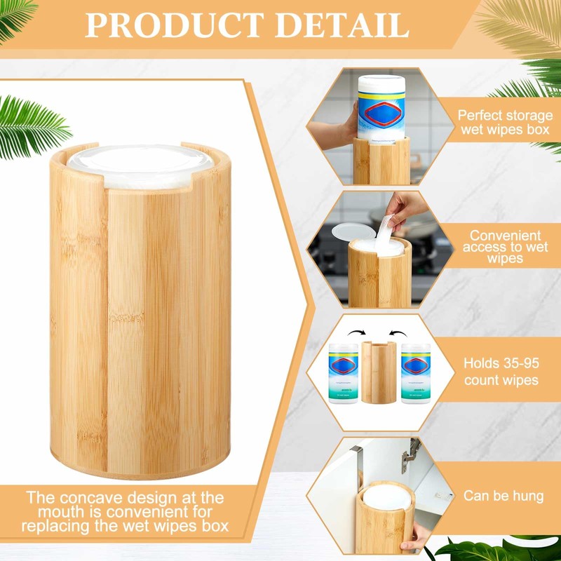 SiliFine Bamboo Wipes Dispenser Container, Disinfectant Wall Mounted Disinfectant Wipes