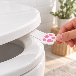Cat Paw Toilet Seat Lifter Handle – 4 Pack Self-Adhesive No-Touch Toilet Lid Lifter Tabs for Home Bathroom