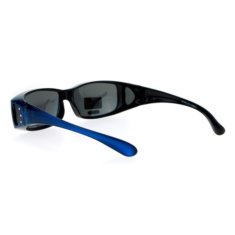 JuicyOrange Womens Polarized Fit Over Glasses Sunglasses Rhinestone Rectangular Frame,