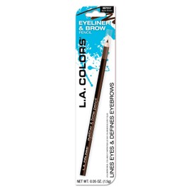L.A. COLORS 7" Eyeliner & Brow Pencil (carded), Black/Brown CBEP227