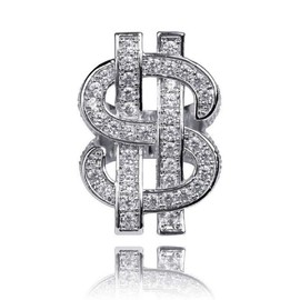 Crystal Dollar Sign Ring for Men, Iced Out Cubic Zirconia US Dollar Ring, Hip Hop Dollar Symbol Ring, Punk Rock Ring for Rapper, Dollar Money Amulet Ring, Dollar Keepsake Jewelry Jewelry for Men Mens (12, Silver)