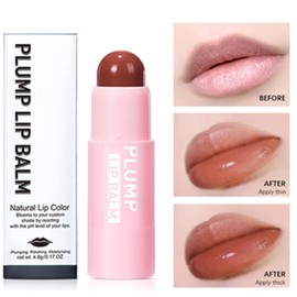 Melemando Plumping Lip Balm 4 Colors Hydrating Tinted Lip Balm Deep Nourishing Buildable Lipstick for Dry, Cracked & Chapped Lips (Color 04)