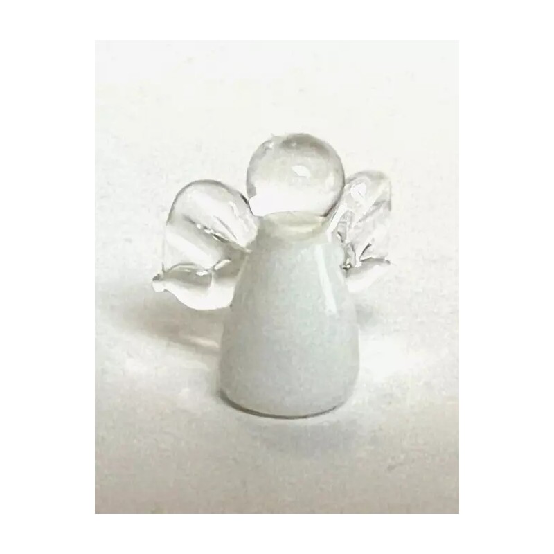 Ganz TINY Glass "ANGEL WISHES" Figurine "WHITE for Friendship"" +Card