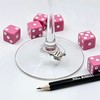 Dice Wine Charms with Pouch - 1 Dozen