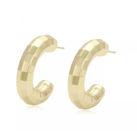 SCJewelry Hoop Earrings 14k Gold Tone Luxury Jewelry