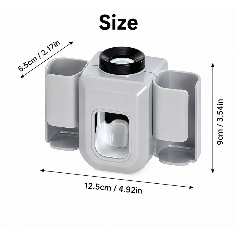 Wall-mounted Toothpaste Squeezer with Toothbrush Holder - Punch-free Installation for