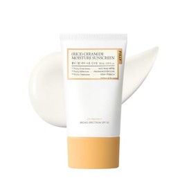 FULLY Rice Ceramide Moisture Sunscreen with Panthenol, SPF 50 Broad Spectrum, Korean Sunscreen for All Skin Types, No White Cast, Lightweight, Hydrati
