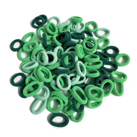 100Pcs Seamless Cotton Hair Ties for Toddler Girls Elastics Hair Ties No Damage Diameter 1 inch Ponytail Holders Baby Thin Hair Green