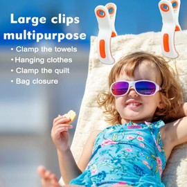 Beach Towel Clips for Beach Chair Towel Holder for Beach Chair Pool Chair on Cruise-Jumbo Size,Plastic Strong Beach Chair Clips to Keep Your Towel from Blowing Away,Heavy Duty and in Bright Colors