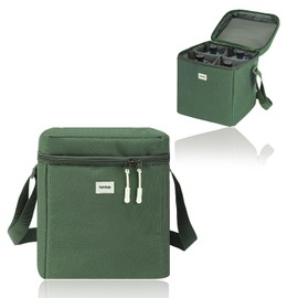 Fulvitaly Small 1LB Propane Tank Storage Bag, Mini Fuel ​Cylinder Carry Bags for 4-Pack ​Propane Tanks 16 OZ, Portable Refillable Small Camping Propane Gas Bottle Canister Case with Padding, Bag Only