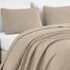 Chezmoi Collection Luca 3-Piece Oversized Bedspread Set, Queen Size, Khaki