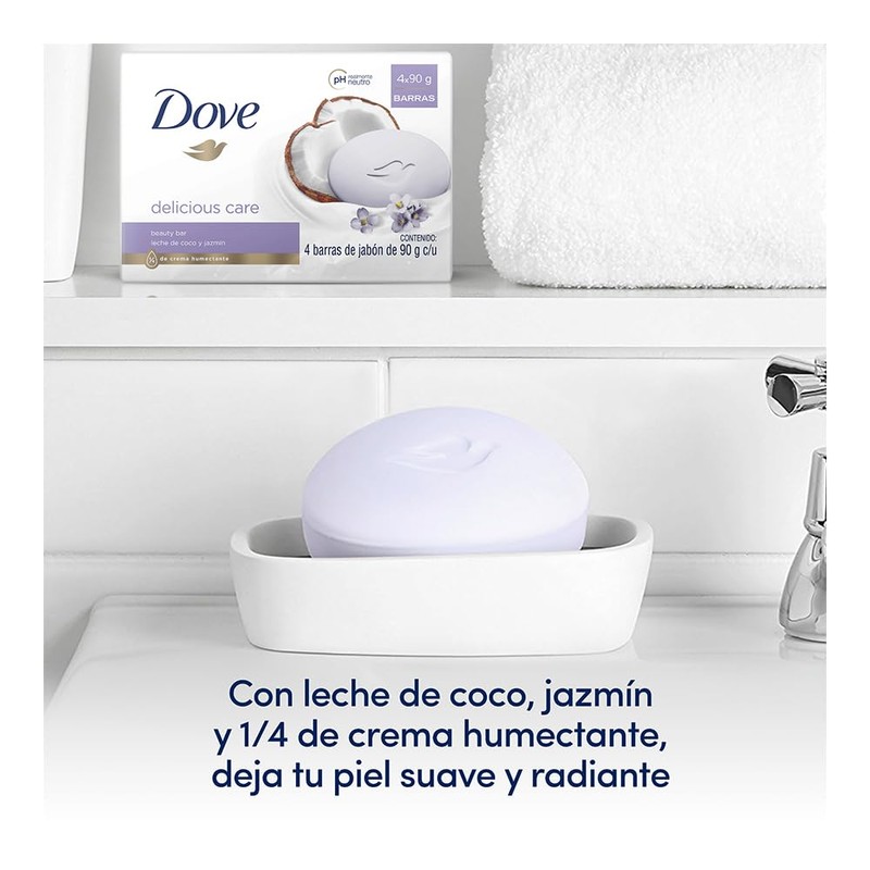 Jabón Dove Delicious Care Leche de Coco y Jazmín 4