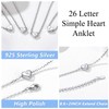 Letter C Ankle Bracelet for Women Sterling Silver Foot Anklet