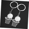 Mipcase 3 Pcs Stainless Steel Basketball Net Frame Keychain Creative