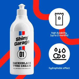 Shiny Garage Reifenpflege Auto “Back2Black” 500 ml - Reifenglanz - Motorrad und Auto Zubehör für Reifen Glanz - Wirksam Autoreifen Cleaning