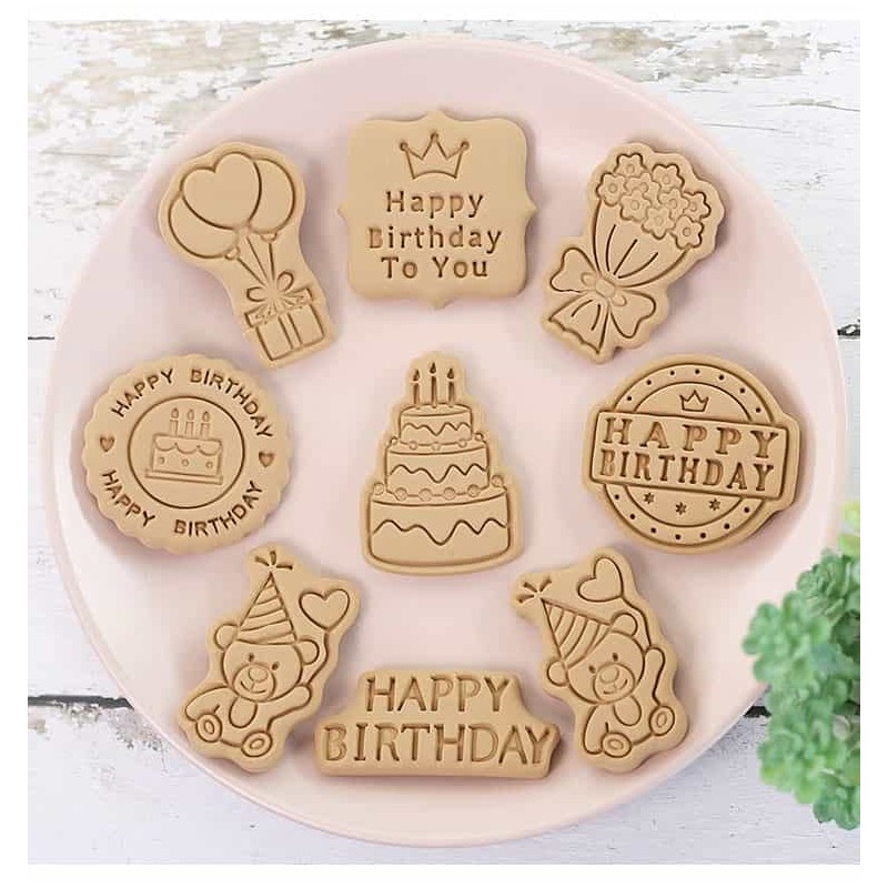 Eidoct 8PCS Cookie Cutters Shapes Baking Set Moulds Cookie Cutters