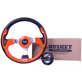 Huskey Golf Cart Steering Wheel Orange Color with Super Sport Logo for Club Car DS