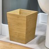 iDesign Small Bamboo Bathroom Trash Set of 2-Natural Waste Can