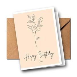 Personalisierte Geburtstagskarte mit Geburtsblume ‚Äì Einzigartige, handgemachte Gru√ükarte f√ºr Kinder und Erwachsene ‚Äì Perfektes Geschenk f√ºr besondere Anl√§sse und Jubil√§en (Dezember Stechpalme)