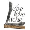 formano Lettering Laughter Love Live Aluminium / Mango Wood Decorative Stand Table Decoration Home Decoration 18 cm