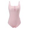 CutiePlusU Cotton Button Crotch Adult Sling Onesie Bodysuit V-Neck Button,
