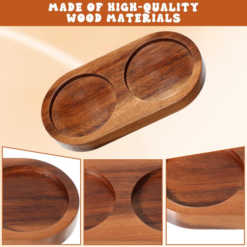 JJUNW Salt and Pepper Grinder Mill Tray, Acacia Wood Tray,