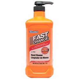 Fast Orange 25148 Pumice Lotion, Heavy Duty Hand Cleaner, Natural Citrus Scent, Waterless Cleaner For Mechanics, Strong Grease Fighter, 48 Oz