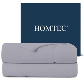 HOMTEC Cooling Comforter Queen Size, Summer Cooling Blanket for Hot Sleepers and Night Sweats, Q-Max>0.4 Cool Tech Duvet, Lightweight & Breathable (90''x90'', Gray)