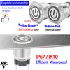 UL Listed (15Amp) 16mm 5/8'' Latching Push Button Switch Blue