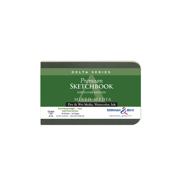 Stillman & Birn Delta Series Softcover Sketchbook, 5.5" x 3.5", 270 GSM (Extra Heavyweight), Ivory Paper, Cold Press Surface