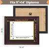 upsimples Diploma Frame 11x14, Wood Grain with Gold Beading, 1