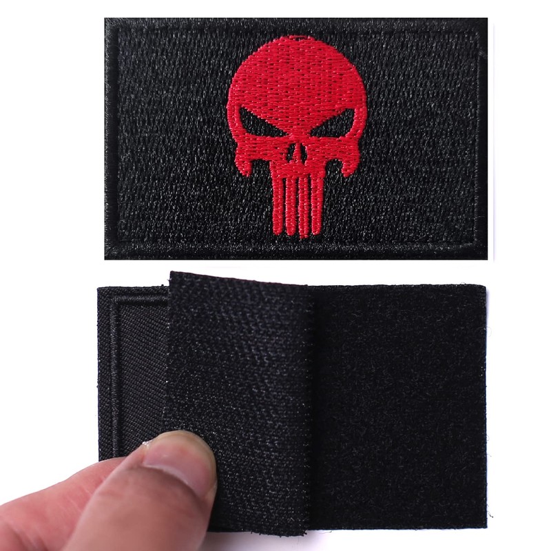 AXEN 2 Pieces Dead Skull Patch Tactical Morale Hook &