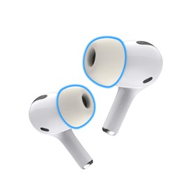 Foam Masters Memory Foam Ear Tips for AirPods Pro 1st & 2nd Gen | Comfortable | Secure | Better Noise Cancellation | Version 3.0 Replacement Buds (Medium - 3 Pairs, White)