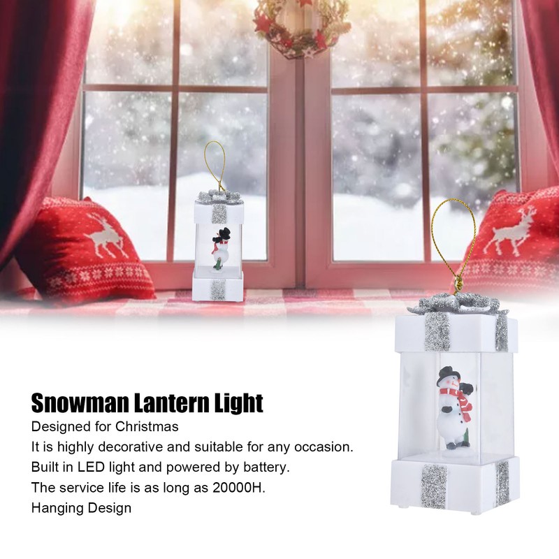 4.7inch Christmas Snowman Scene Hanging Lanterns Battery Operated Lighted Lamp