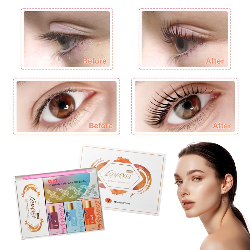Lomansa Lash Lift Kit, Eyelash Perming Kit, Gentle Slow Acting