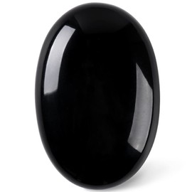 CASMON Obsidian Oval Palm Stones, Pocket Worry Stone for Anxiety Stress Relief Therapy, Natural Polished Energy Stone Healing Crystal (1PC)