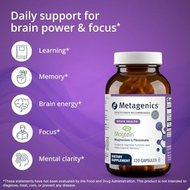 Metagenics L-treonato de magnesio - Magteína Magnesio para la salud cerebral, la memoria, el aprendizaje y el apoyo cognitivo - Forma biodisponible cl
