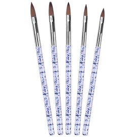 5 Pcs Nail Brushes for Acrylic Powder, 5 Sizes Nail Art Brushes Set, Nail Brush Pens with Glitter Handle, Nail Design Painting Brush Tools for UV Gel nail, DIY Nail Art Decoration