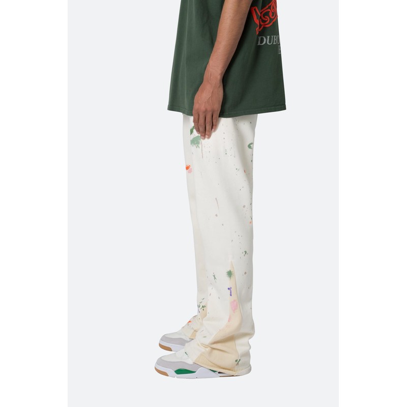 mnml Men's Contrast Bootcut Sweatpants, Off White